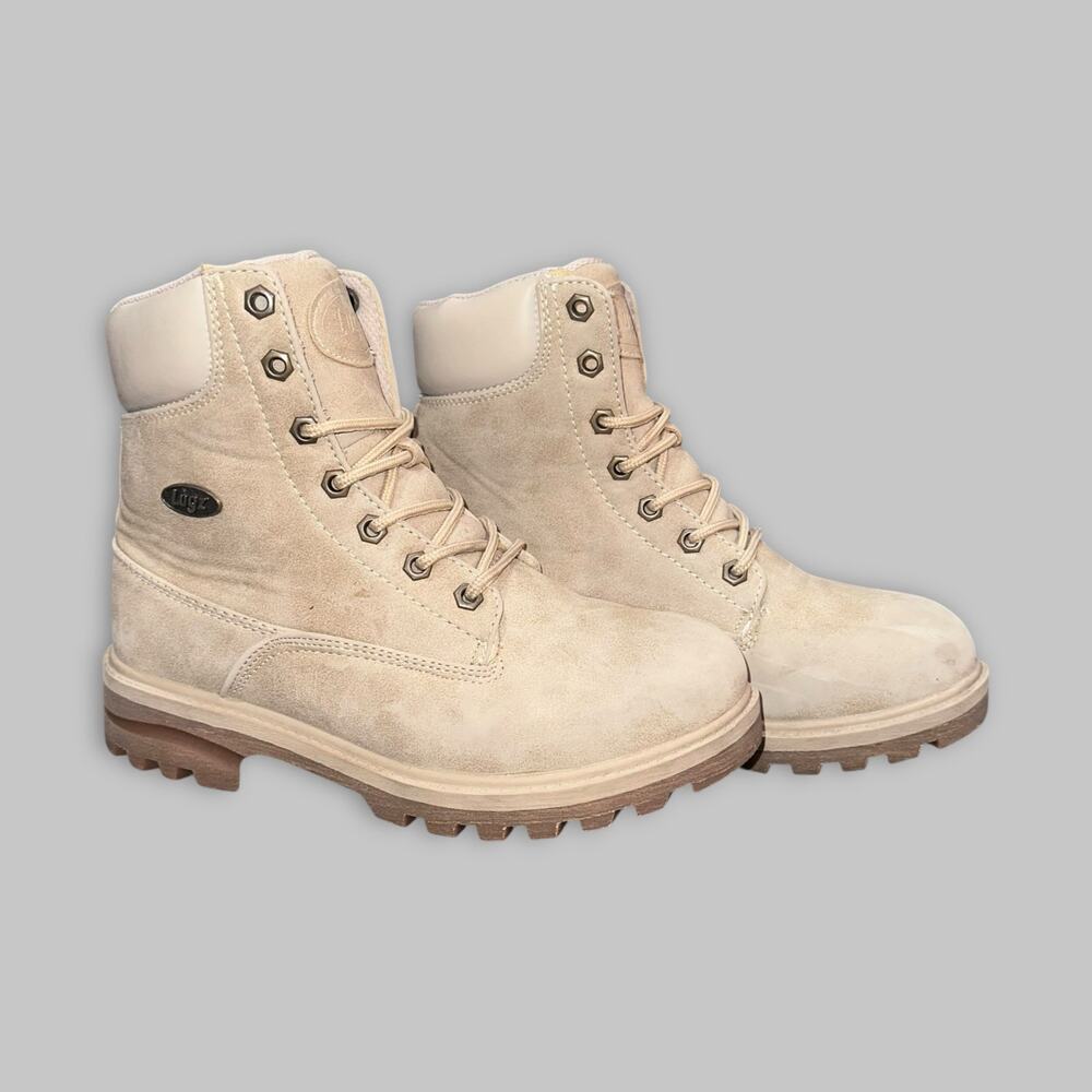 Lugz Women’s Flexastride Cream Suede Lace-Up Boots – Size 8
